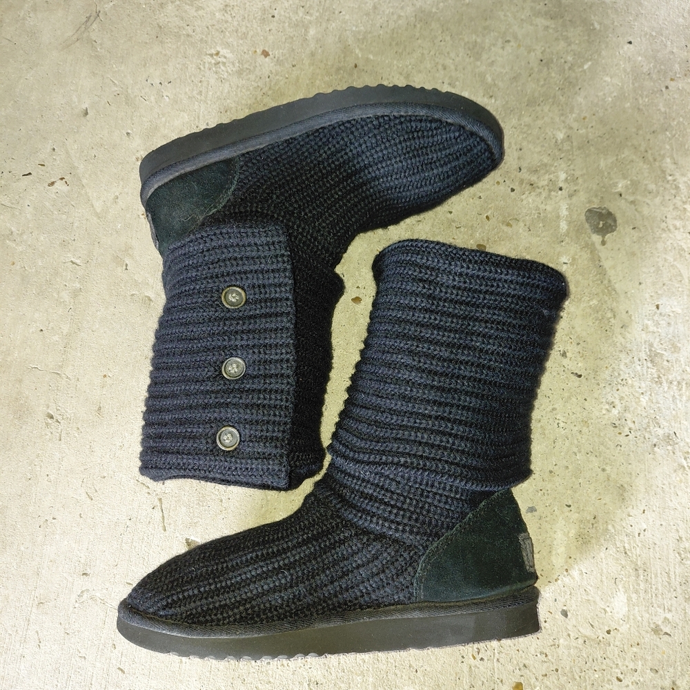 UGG Black Knit Winter Boots